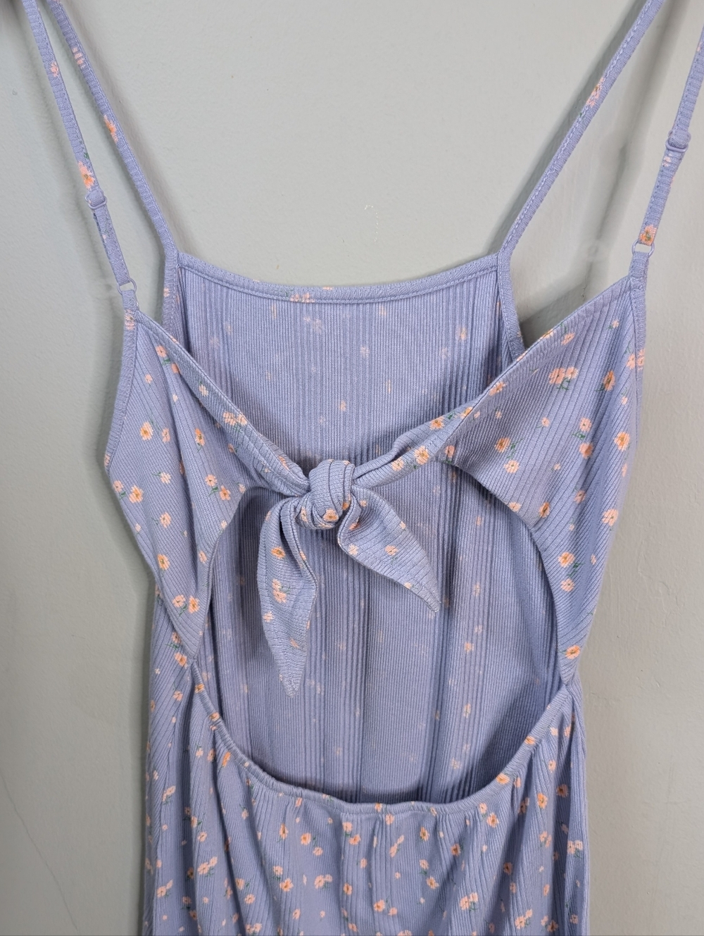 American Eagle Blue Floral Tie Back Mini Dress M Medium - Picture 4 of 6
